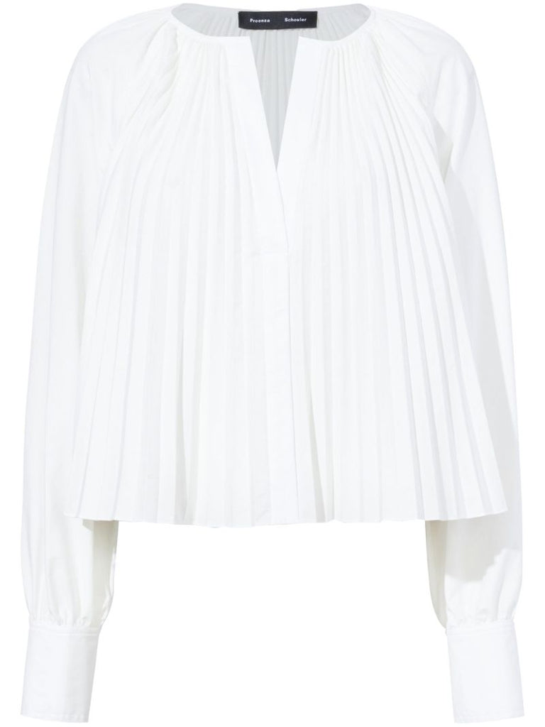 White Monica Pleated Blouse