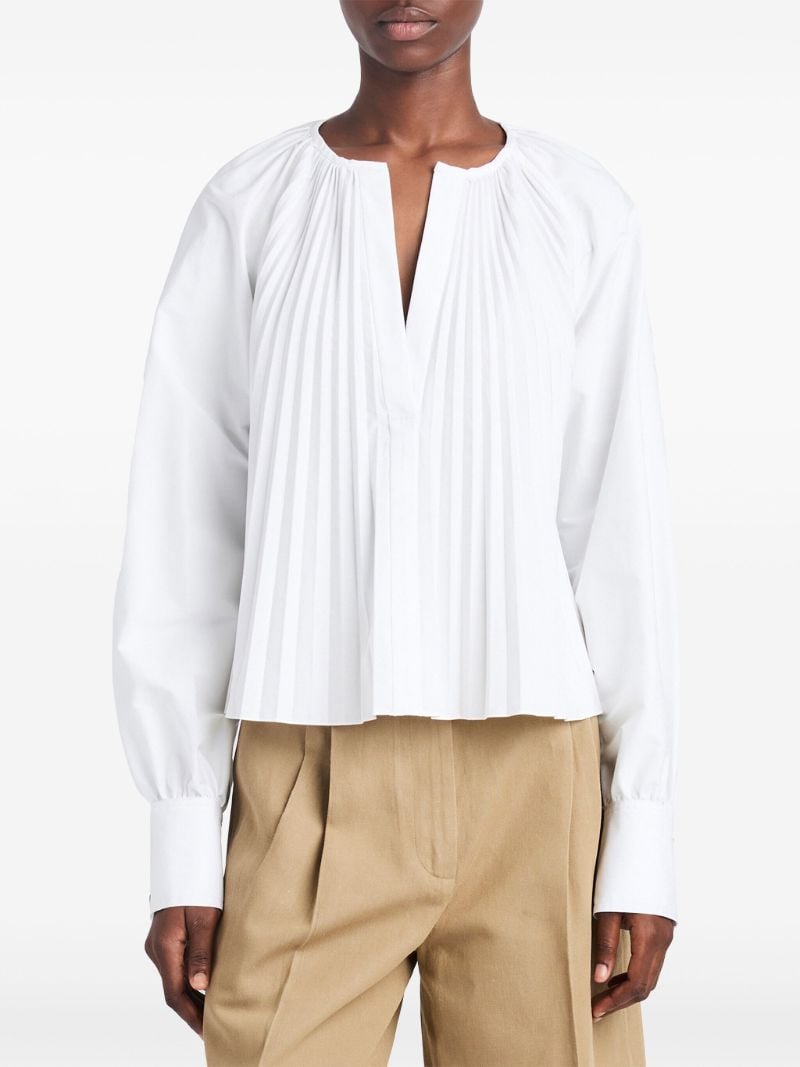 White Monica Pleated Blouse