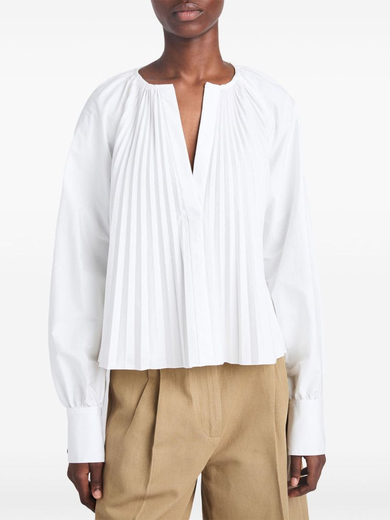 White Monica Pleated Blouse