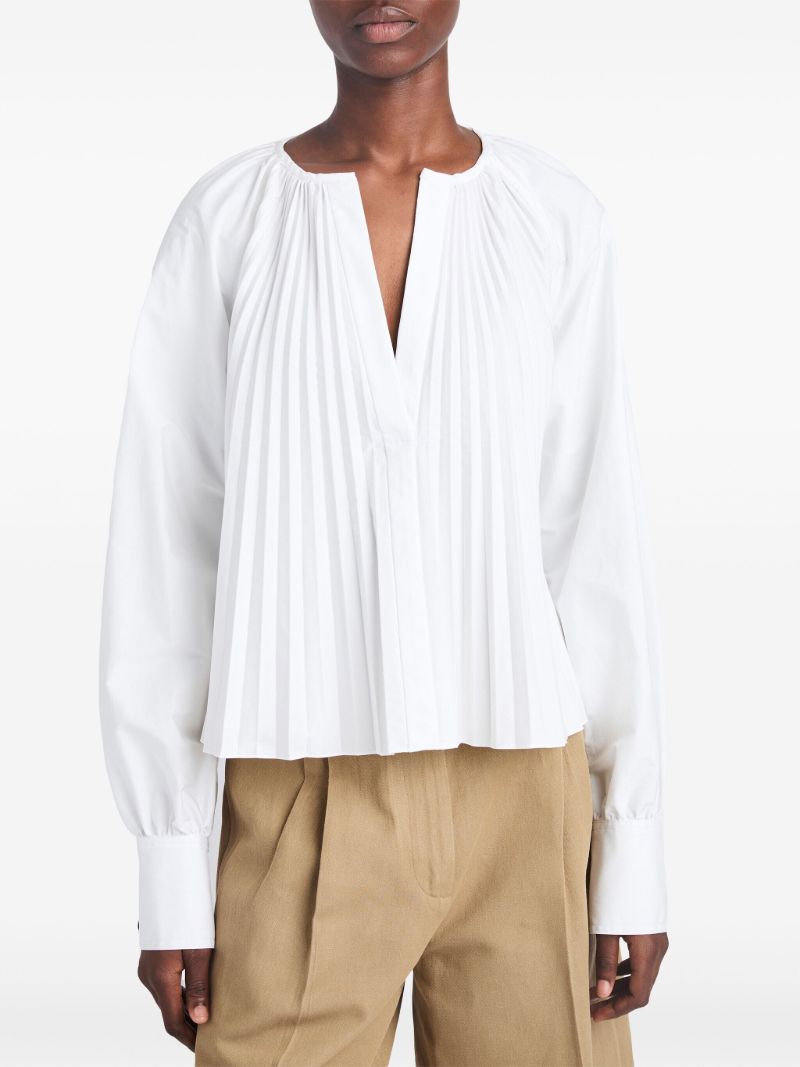 White Monica Pleated Blouse