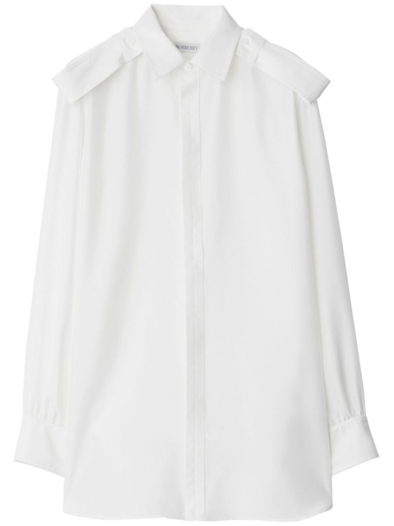 White Point-collar Silk Shirt
