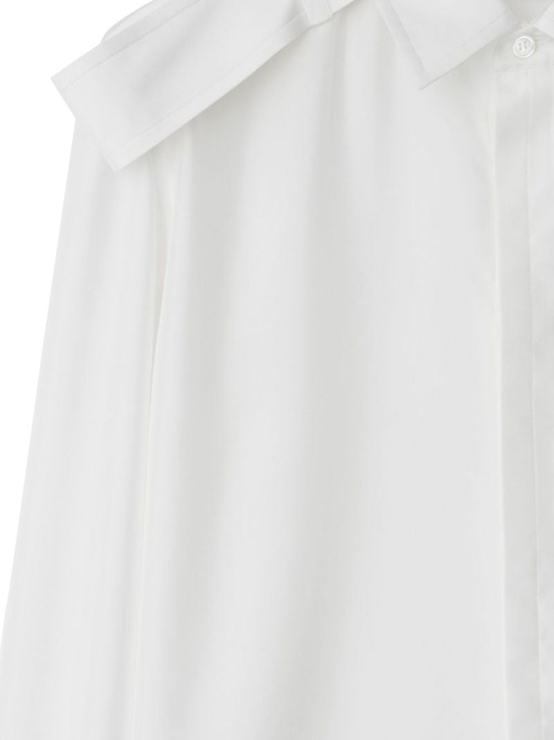 White Point-collar Silk Shirt