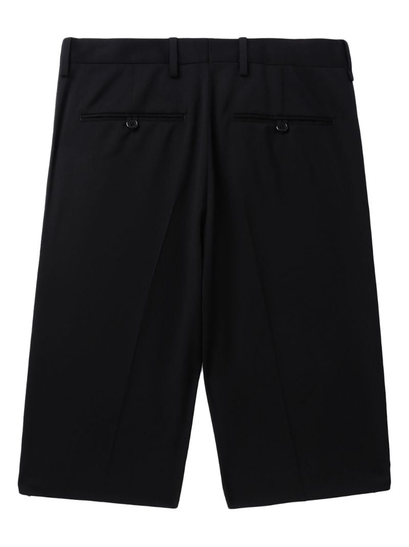 Black Pleat-detail Tailored Shorts