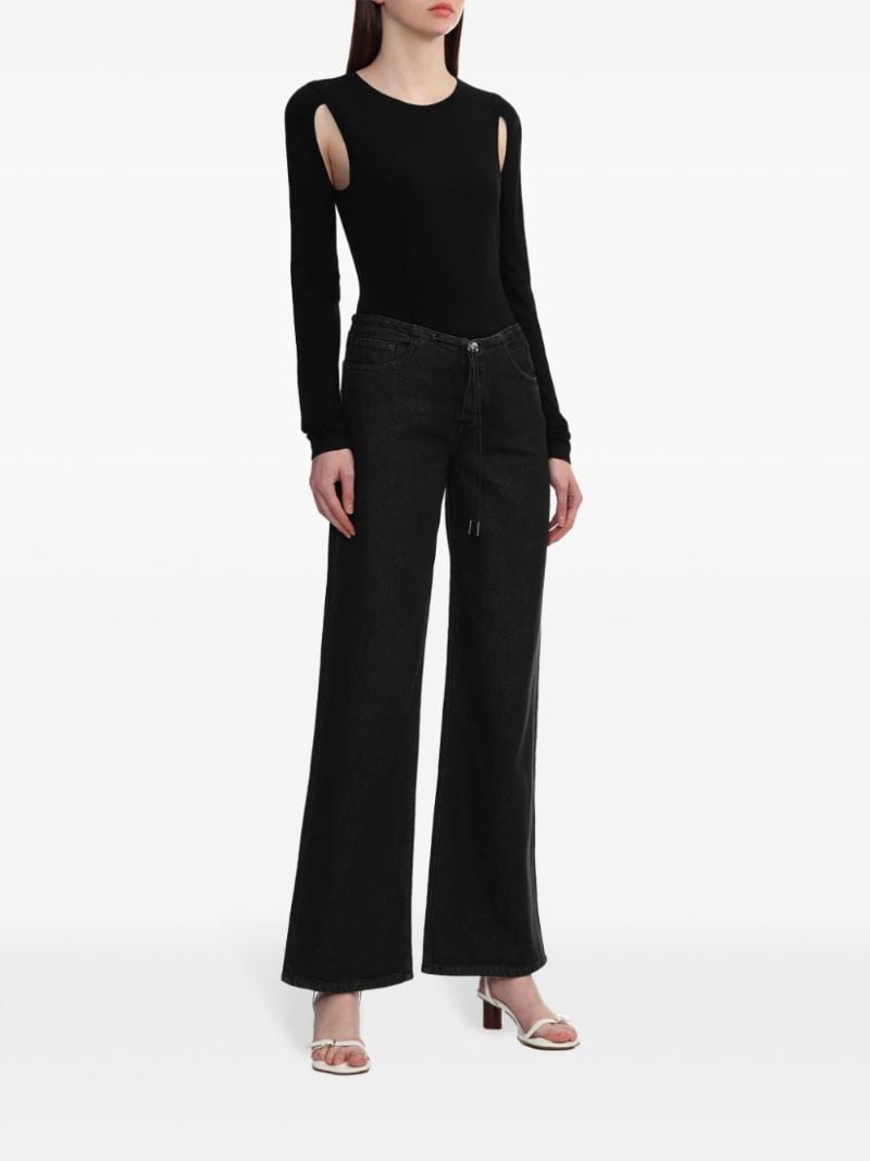 Black Cut-out Cotton Sweater
