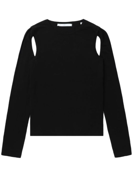 Black Cut-out Cotton Sweater