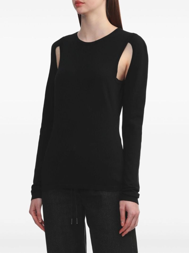 Black Cut-out Cotton Sweater