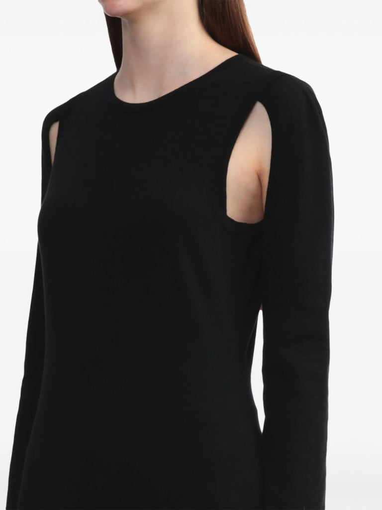 Black Cut-out Cotton Sweater