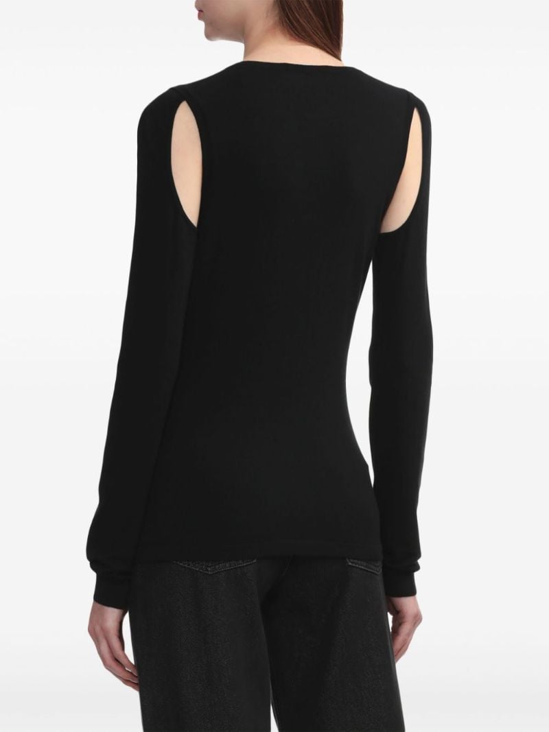 Black Cut-out Cotton Sweater