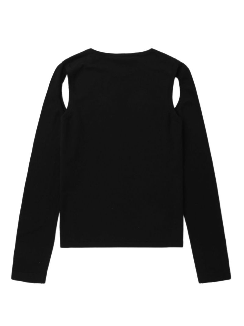 Black Cut-out Cotton Sweater