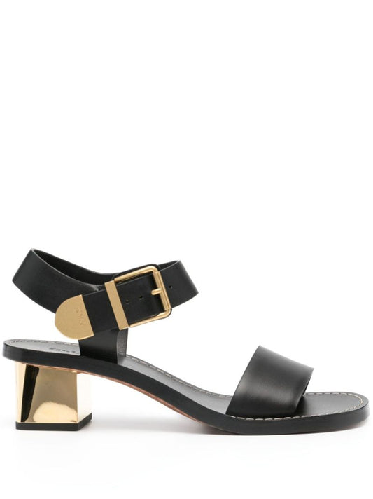 Black Rebecca 40 Leather Sandals