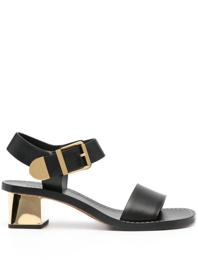 Black Rebecca 40 Leather Sandals