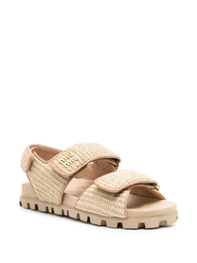 Neutral Raffia-effect Sandals