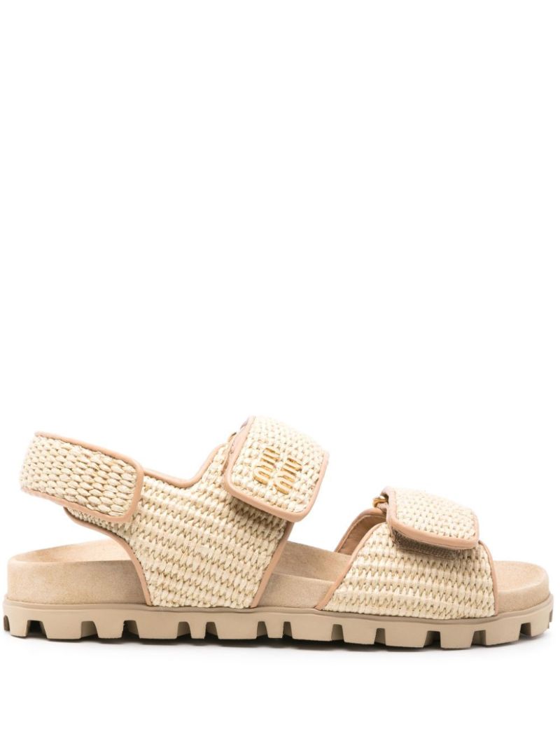 Neutral Raffia-effect Sandals