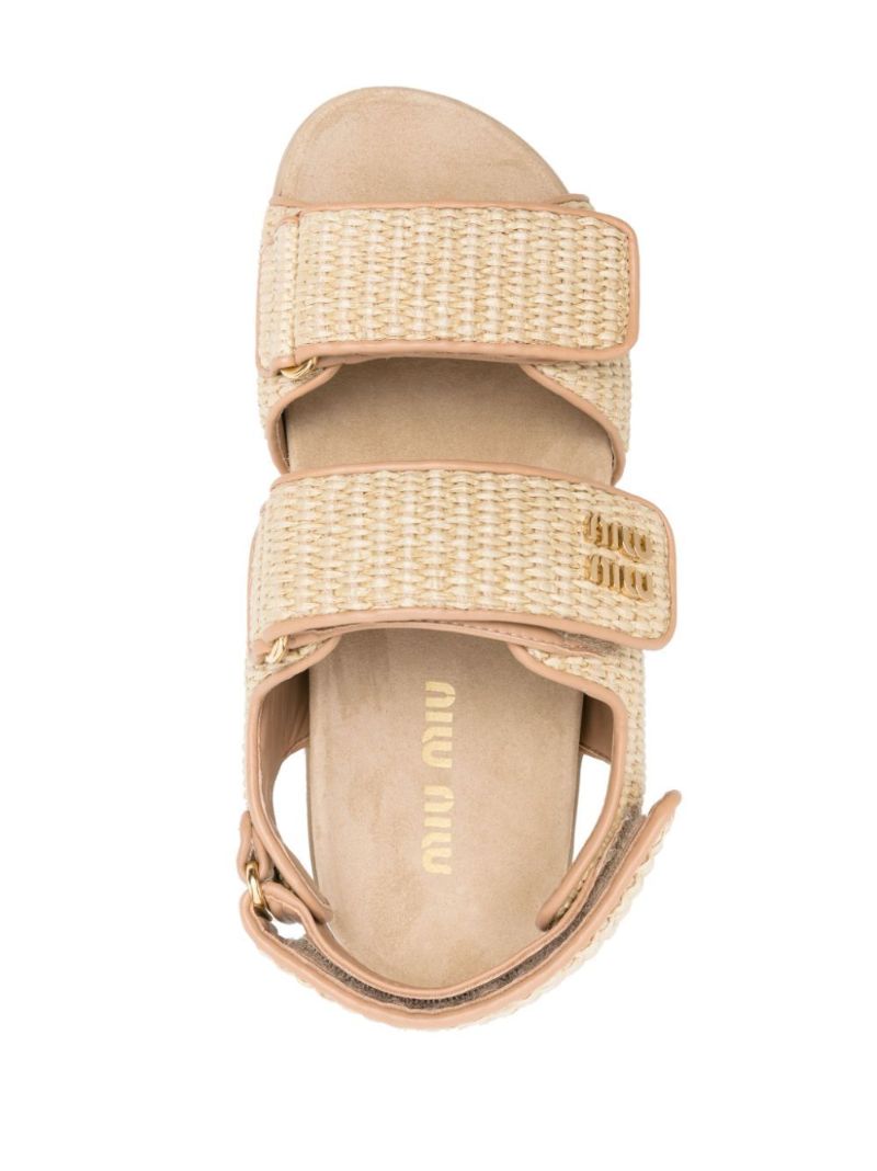 Neutral Raffia-effect Sandals