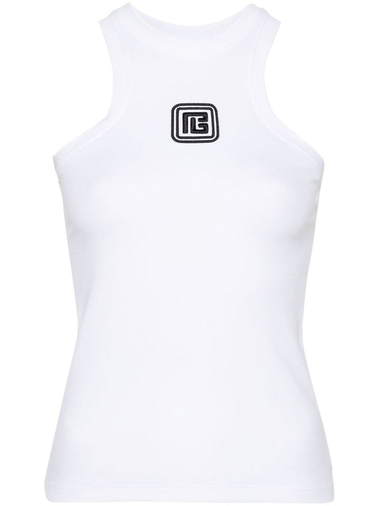 White Pb Logo Tank Top