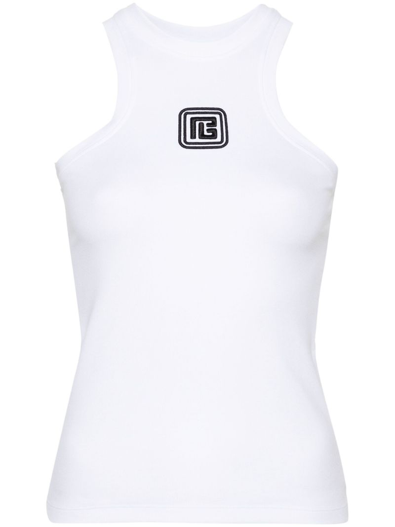 White Pb Logo Tank Top