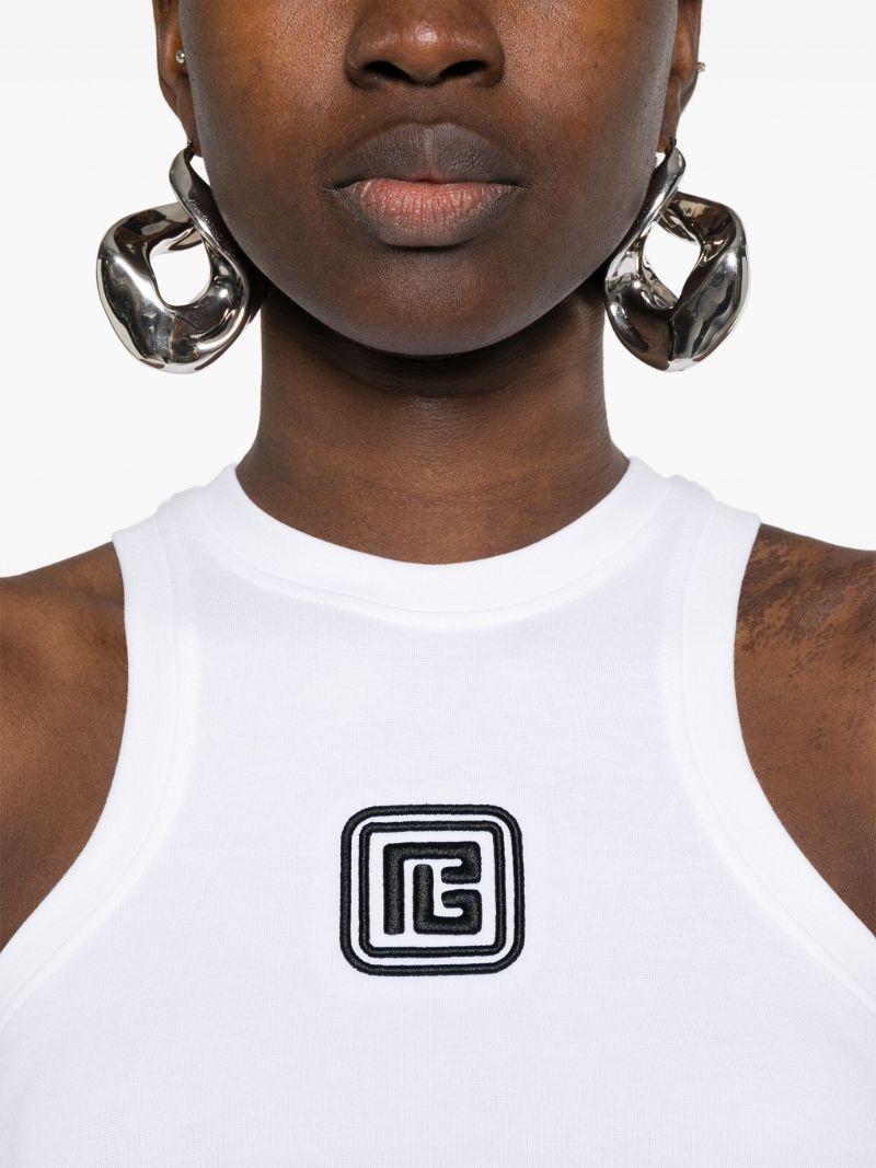 White Pb Logo Tank Top