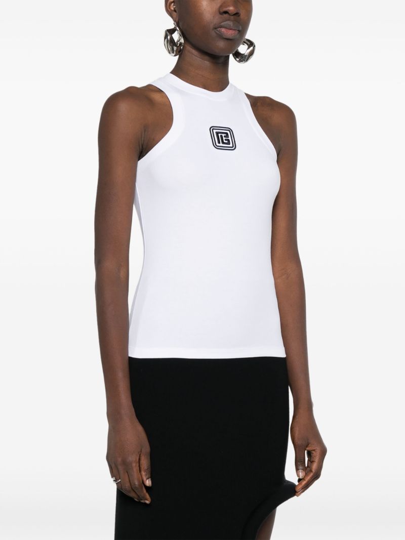 White Pb Logo Tank Top