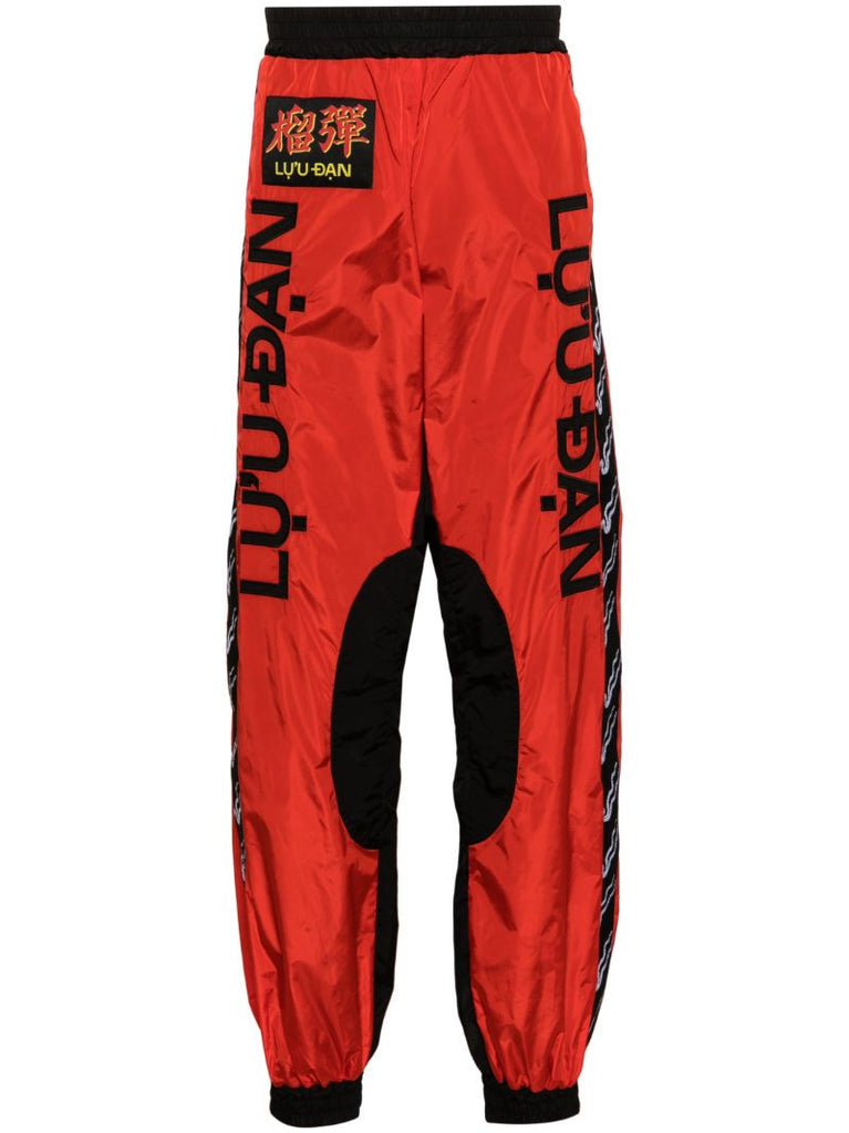 Red L-d Colour-block Track Pants