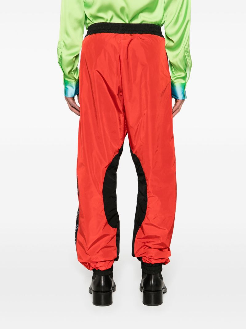 Red L-d Colour-block Track Pants