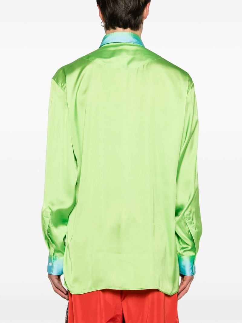 Green '80s Club Satin Shirt