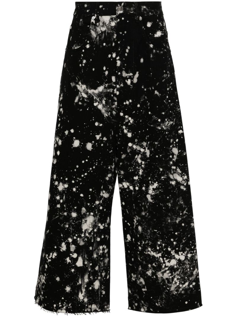 Black Bleached Wide-leg Jeans
