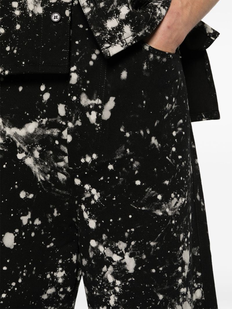 Black Bleached Wide-leg Jeans