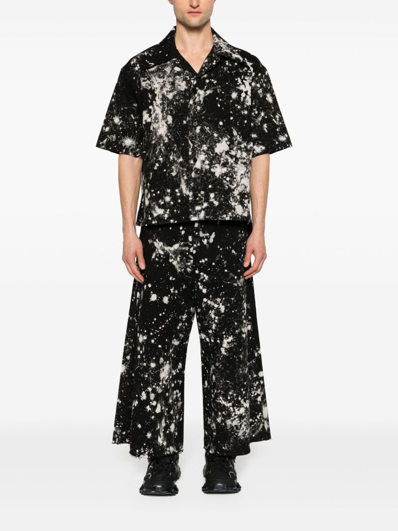 Black Bleached Wide-leg Jeans