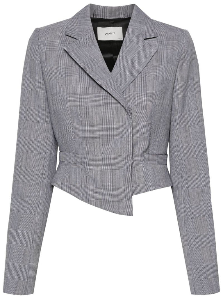Checked Cropped Jacket