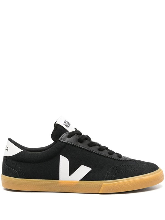 Black Volley Lace-up Sneakers