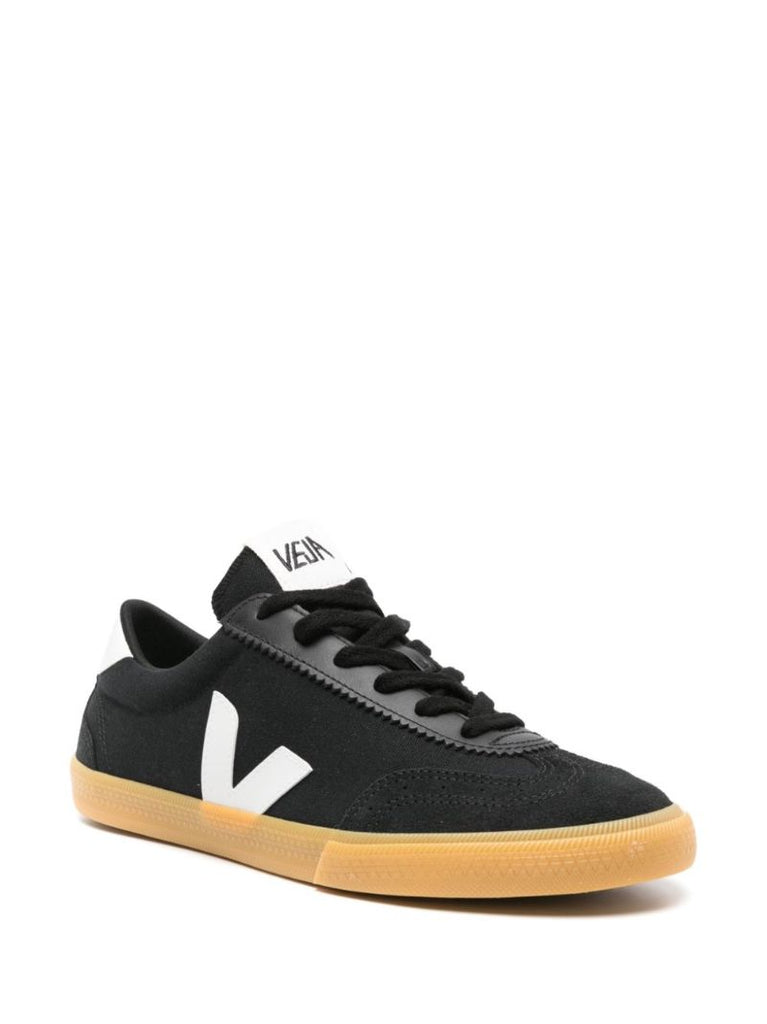 Black Volley Lace-up Sneakers