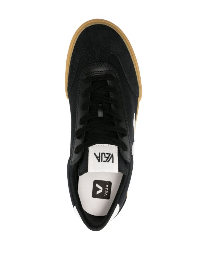 Black Volley Lace-up Sneakers