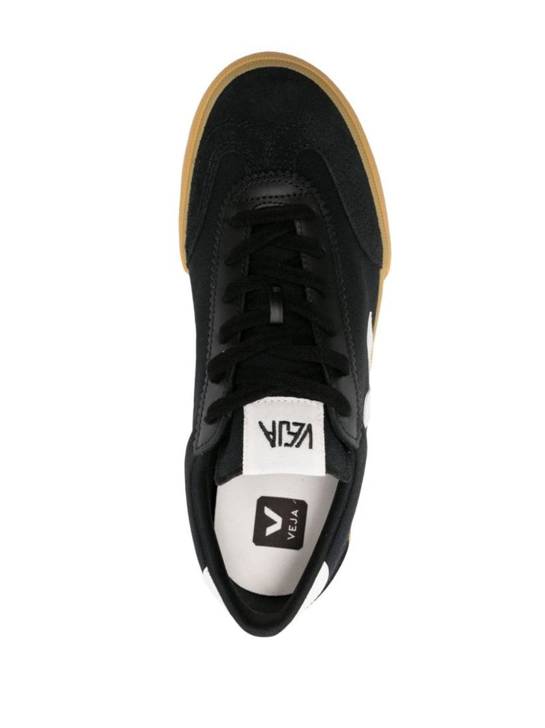 Black Volley Lace-up Sneakers