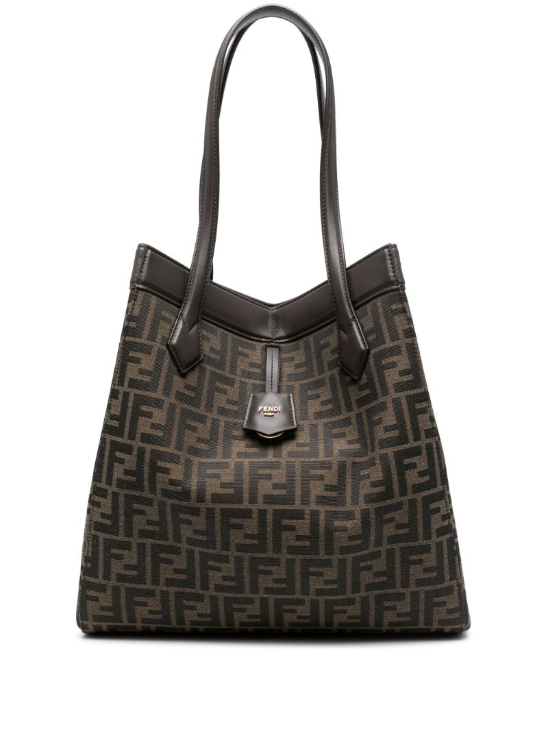 Brown Large Origami Leather Tote Bag