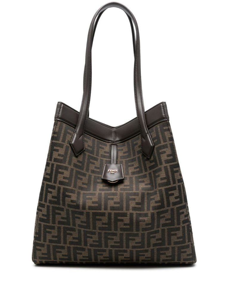 Brown Large Origami Leather Tote Bag