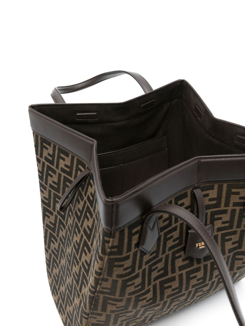 Brown Large Origami Leather Tote Bag