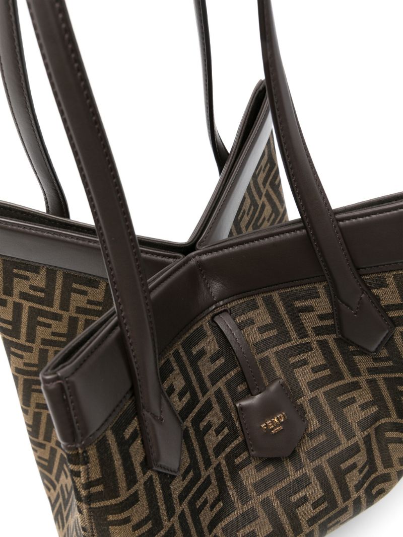 Brown Large Origami Leather Tote Bag