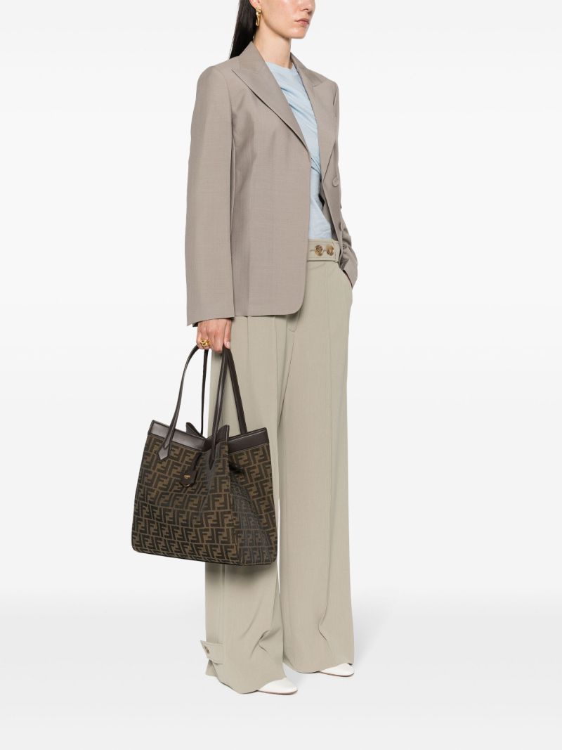 Brown Large Origami Leather Tote Bag