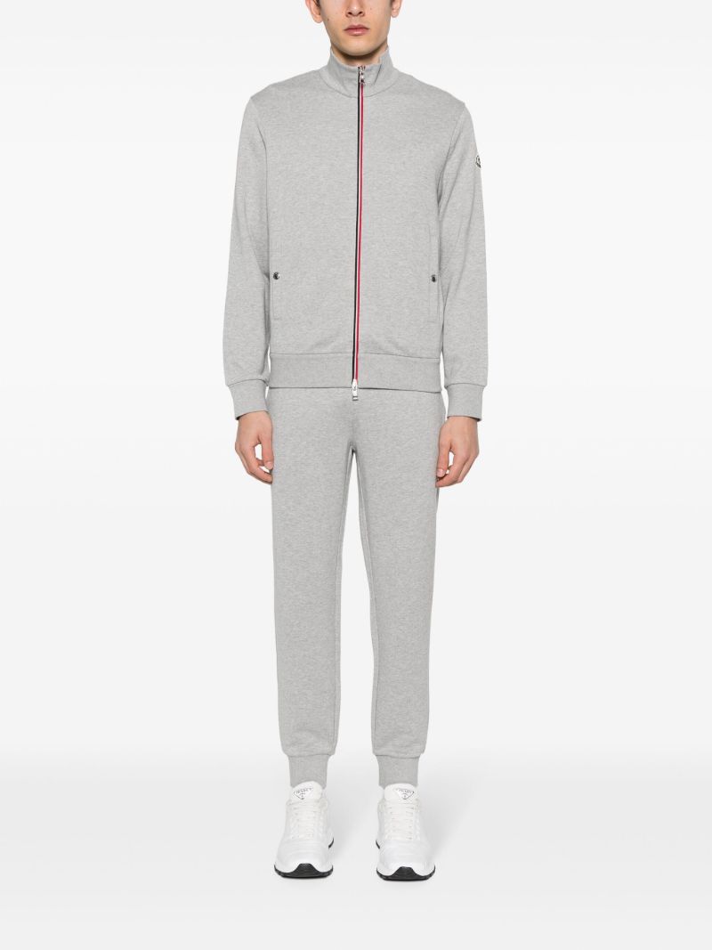 Grey AppliquÃ_x0083_Â©-logo Zipped Sweatshirt