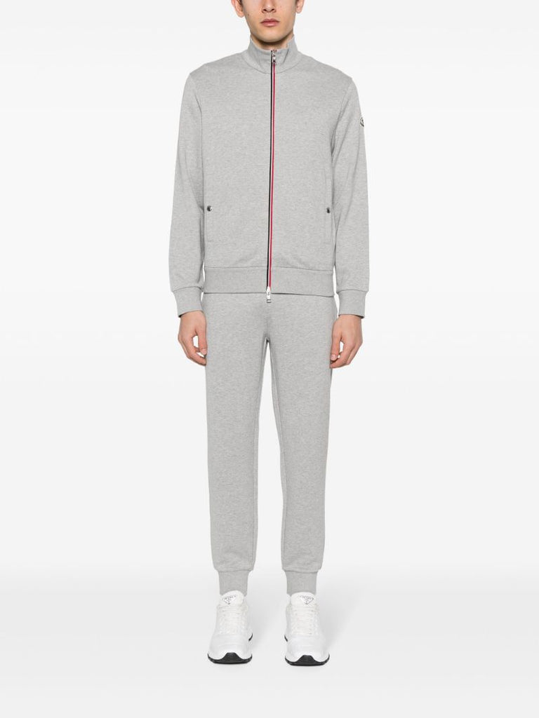 Grey AppliquÃ_x0083_Â©-logo Zipped Sweatshirt