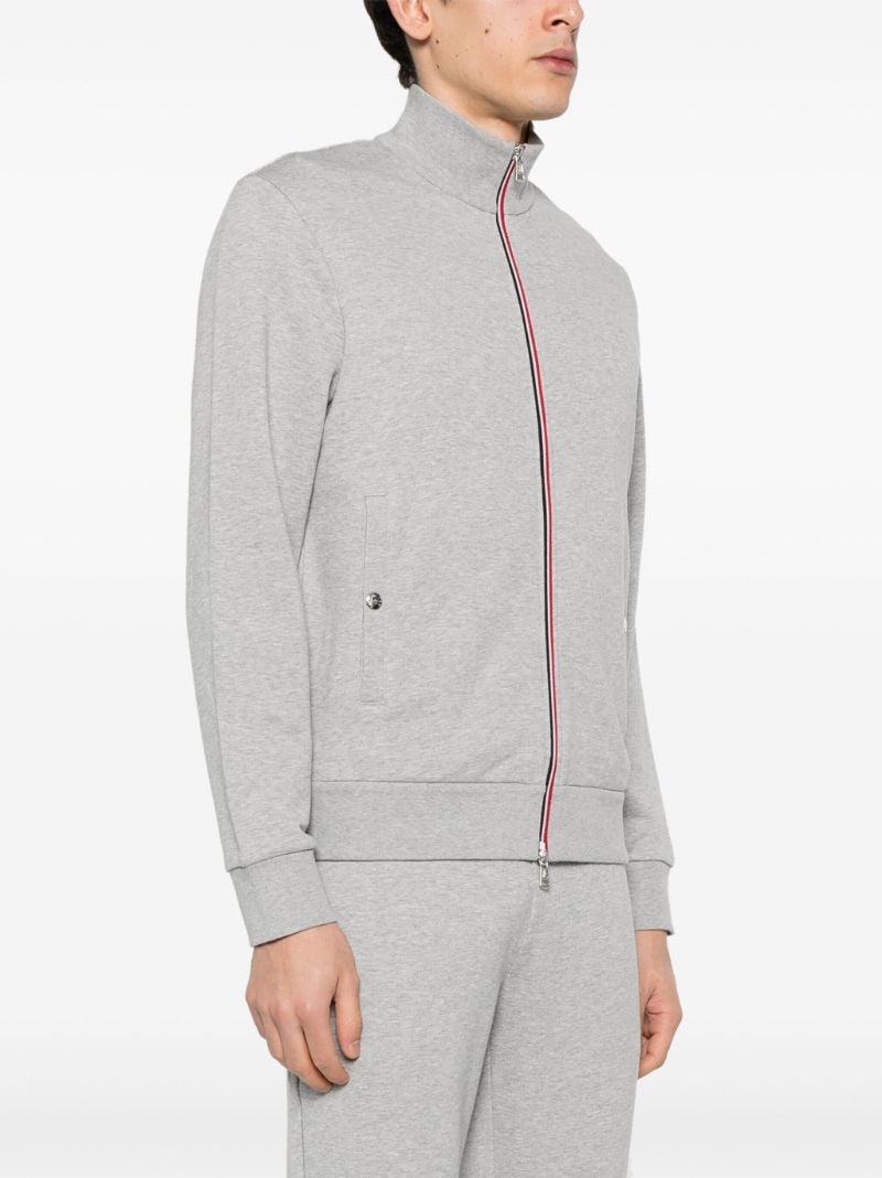 Grey AppliquÃ_x0083_Â©-logo Zipped Sweatshirt