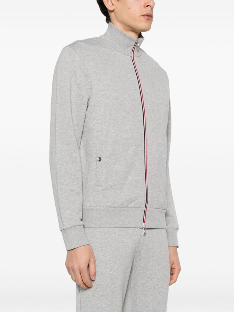 Grey AppliquÃ_x0083_Â©-logo Zipped Sweatshirt