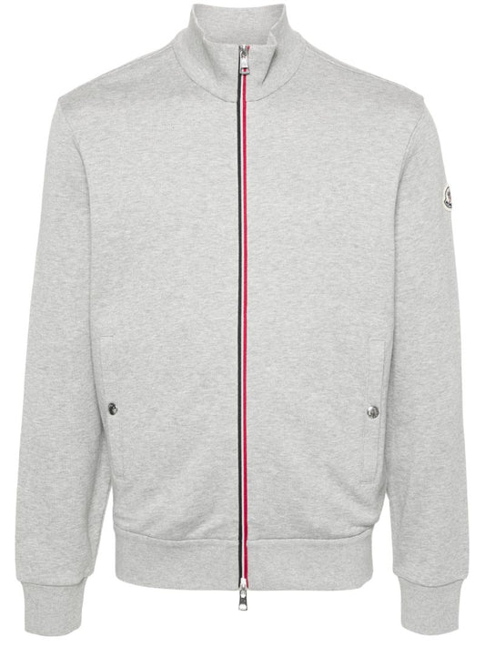 Grey AppliquÃ_x0083_Â©-logo Zipped Sweatshirt