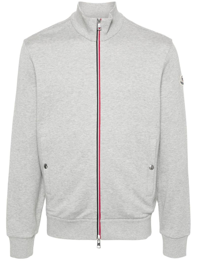 Grey AppliquÃ_x0083_Â©-logo Zipped Sweatshirt