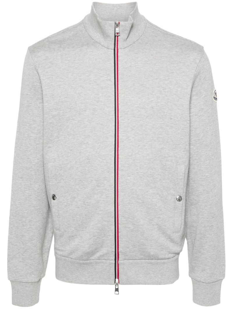 Grey AppliquÃ_x0083_Â©-logo Zipped Sweatshirt
