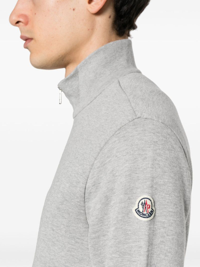 Grey AppliquÃ_x0083_Â©-logo Zipped Sweatshirt