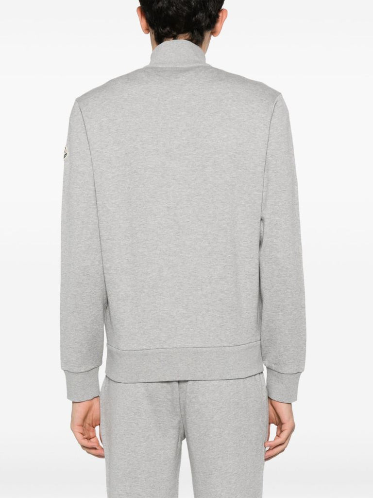 Grey AppliquÃ_x0083_Â©-logo Zipped Sweatshirt
