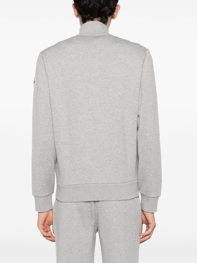 Grey AppliquÃ_x0083_Â©-logo Zipped Sweatshirt