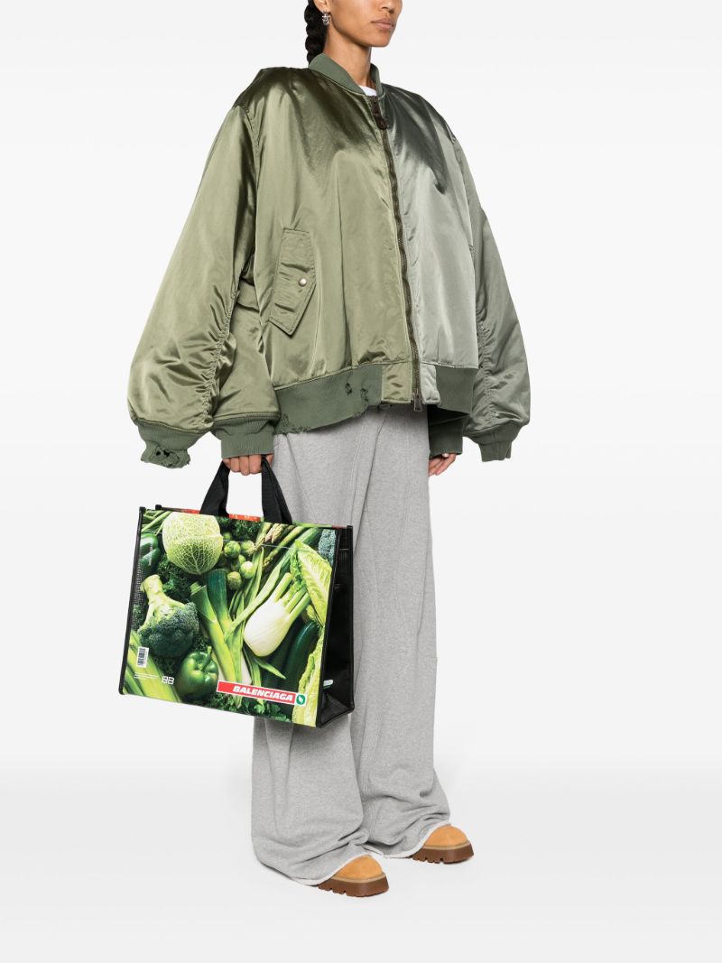 Multicolour Strawberry Print Two-way Tote Bag