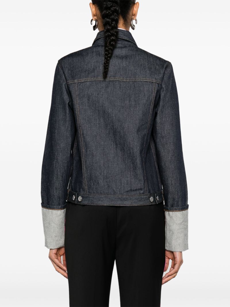 Blue Exaggerated-cuffs Denim Jacket